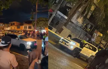Ataque a camioneta en el oriente de Cali dejó una persona muerta y varios heridos. Fotos: Captura videos redes sociales 