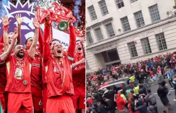 Fuerte incidente de tránsito se registró durante la celebración por la victoria del Liverpool FC. FOTO: Captura de pantalla - tomada de redes sociales 