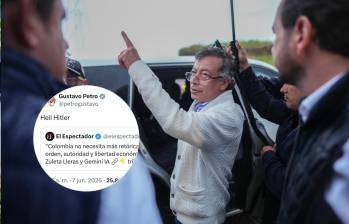 La publicación de la frase “Heil Hitler” por parte del presidente Gustavo Petro en su cuenta de X desató una controversia internacional que llegó hasta las Naciones Unidas. FOTO: PRESIDENCIA y X