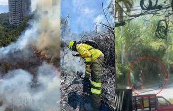 Incendio en vía Las Palmas fue provocado, confirmó el alcalde de Medellín, Federico Gutiérrez. Fotos: X @FicoGutierrez - @DAGRDMedellin