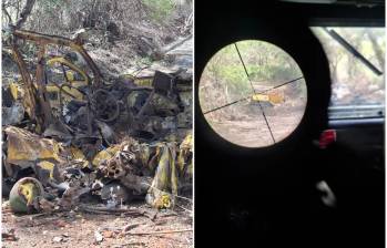 Una inspección de rutina en la vía Panamericana derivó en momentos de máxima tensión cuando los ocupantes de un taxi cargado con explosivos activaron el cargamento al verse acorralados por las tropas. FOTO: Ejército Nacional