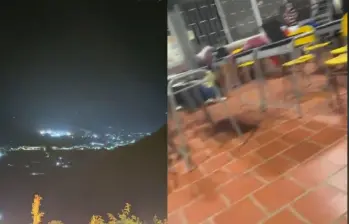En medio de las ráfagas, estudiantes de una universidad tuvieron que resguardarse bajo los pupitres. Fotos: Captura de videos redes sociales