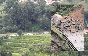 Un deslizamiento de masas provocó el cierre de la vía. FOTOS: Cortesía