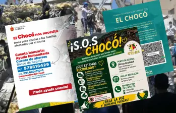 Donaciones para Chocó: Centros de acopio y cuentas oficiales en Antioquia y Bogotá. Foto: cortesía