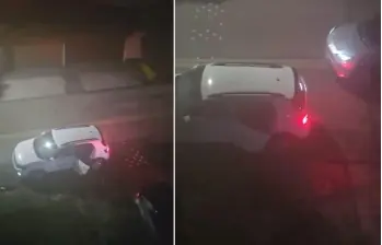Momento del robo de camioneta en Bogotá. Foto: captura de video