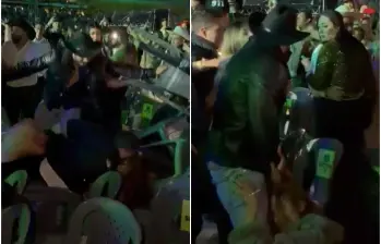 Las mujeres implicadas en la pelea durante el evento ‘Festival Órale Wey’, fueron separadas por otras personas que se encontraban con ellas. FOTO: Captura video de redes sociales @PasaenBogota