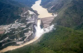 Aspecto de la represa y el embalse de Hidroituango. FOTO: Juan Antonio Sánchez