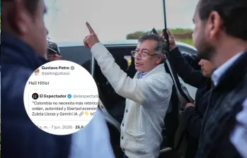 La publicación de la frase “Heil Hitler” por parte del presidente Gustavo Petro en su cuenta de X desató una controversia internacional que llegó hasta las Naciones Unidas. FOTO: PRESIDENCIA y X