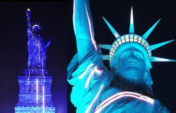 La Estatua de la Libertad brilló con música electrónica y láseres por el aniversario de EE. UU. Foto: captura de video de redes sociales @usaenvivo_