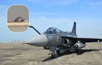 Un avión HAL Tejas sufrió un accidente durante un show demostrativo en Dubái.FOTOS: Tomadas de X @Horizonwatchs