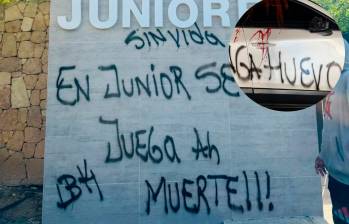 Las vandalizaciones en la sede del junior. FOTO: Captura de vídeo