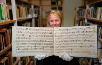 Asi luce la partitura de la nueva obra breve que fue compuesta por Mozart. FOTO Getty