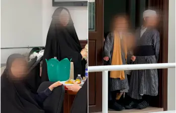 Nueve adultos y 17 menores de edad integrantes de Lev Tahor se encontraban en un hotel en el municipio de Yarumal, Norte de Antioquia. FOTOS: Cortesía @MigracionCol 