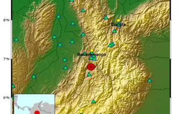El epicentro del sismo fue en el departamento de Santander. FOTO: Tomada de X @sgcol