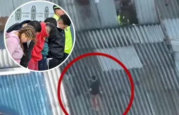 Uno de los integrantes de la banda “Los Astutos” intentó huir por los techos. Foto: redes sociales Policía de Bogotá