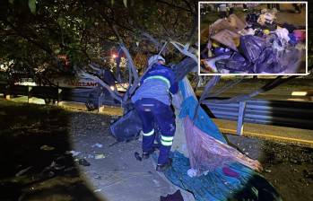 Algunos ed los elementos encontrados y desmontados en el corredor de la Avenida Regional. FOTO: Cortesía.
