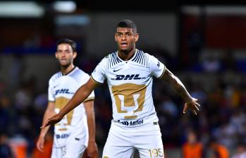 El jugador colombiano José Luis Caicedo cuando fue presentado por los Pumas. FOTO: GETTY