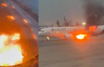 Incendio en avión de Latam en el aeropuerto de Lima quedó registrado en video. Foto: captura de video redes sociales @paolobenza