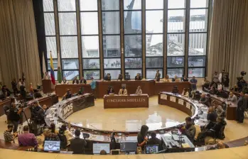 Imagen de referencia durante una sesión plenaria en el Concejo de Medellín. FOTO EL COLOMBIANO.