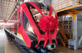 Así lucen los trenes del metro de Bogotá que se fabrican en China. FOTO: Cortesía Alcaldía de Bogotá