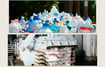 Infrapol transformó más de 3.000 botellas plásticas recolectadas con la comunidad en materiales para construir una Unidad Familiar Agropecuaria. FOTOS INFRAPOL