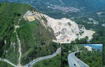 Sector de las Areneras de Amagá donde se efectuará el cierre vial para realizar la construcción de un retorno en Pacífico 1. FOTOS: Manuel Saldarriaga