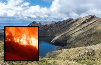 Autoridades tratan de controlar incendio en Chingaza, lugar que tiene uno de los principales embalses que surte de agua a Bogotá. Fotos: Colprensa y captura de video redes sociales