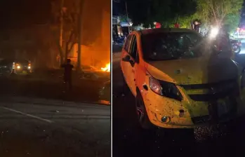 Se presentó un atentado con carro bomba en Los Patios, Norte de Santander. FOTOS: Captruras de video 