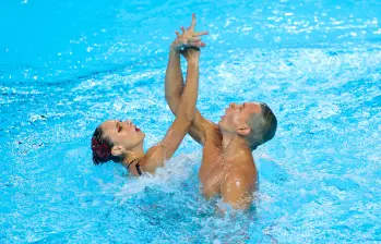Emily Minante y Gustavo Sánchez, en acción en Singapur. FOTO getty