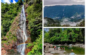 La Esmeralda es un imponente salto de agua que nace en el alto de Las Alfombras, cuya cima se encuentra a 2.100 msnm. Hace parte del Valle de Las Cascadas. FOTOS Juan Diego Ortiz e Iván García