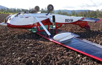 Accidente de avión en en Gachancipá, Cundinamarca. FOTO: Tomada de X 