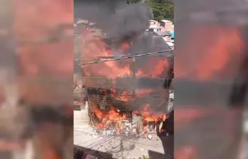 Incendio en Manrique, Medellín. Foto: captura de video