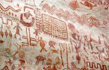 Los pictogramas en la Serranía de Chiribiquete representan animales que hoy ya no existen. FOTO Colprensa