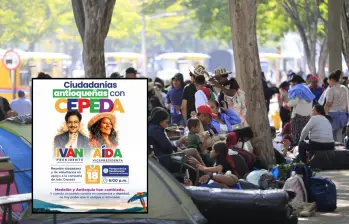Concejal denuncia que movilización indígena en La Alpujarra es para favorecer concentración del candidato Iván Cepeda. Foto: Camilo Suárez Echeverry y @alejodebedout
