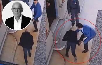 La defensa de Jonathan Andic presentó este video de seguridad, que muestra una caída de Isak Andic ocurrida meses antes de su fallecimiento. Foto: captura de video / Getty