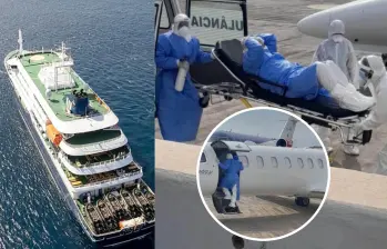 Tres pasajeros del crucero MV Hondius, donde se reportaron casos de hantavirus, fueron evacuados tras detectarse contagios asociados a la cepa Andes. Foto: OMS / AFP
