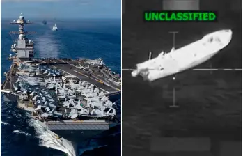 El despliegue militar de Estados Unidos en el Caribe y el Pacífico se adelanta desde septiembre. El saldo de la ofensiva es de 76 muertos en 20 ataques. FOTOS: Tomada de X @RepCarlos y @SecWar