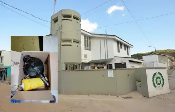 Estación de Policía de Amalfi, Antioquia, en donde fueron encontrados explosivos. Foto: google.com/maps - Gobernación de Antioquia