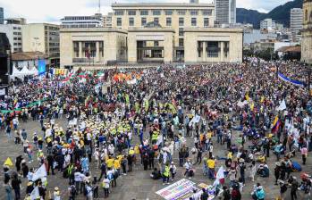 Movilizaciones en Plaza de Bolívar. Foto: Colprensa, imagen de referencia.