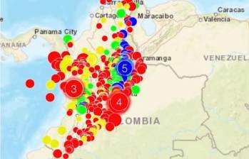 Entre el 16 y el 31 de agosto, ocurrieron 1.678 temblores en el país. FOTO: Captura video Twitter @sgcol
