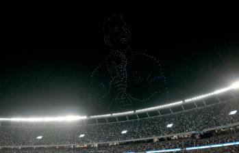El futbolista argentino Lionel Messi recibió un homenaje en el estadio Monumental de Buenos Aires. Foto: AFP