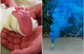 Una de las funcionarias utilizó un cañón del que se desprende polvo y humo con color, para conocer el sexo de su bebé. FOTO: Colprensa y tomada de Pinterest