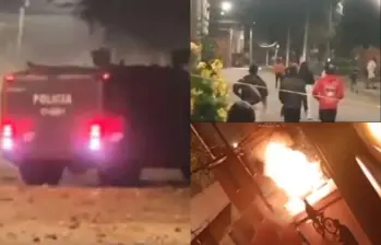 Las protestas se dieron en las localidades de Suba y Usaquén en donde tuvo que hacer presencia miembros de la UNDMO. FOTOS: Capturas de videos redes sociales