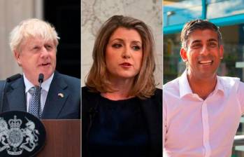 Boris Johnson, Penny Mordaunt y Rishi Sunak. FOTOS: TOMADAS DE TWITTER