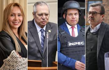 Sandra Ortiz, Iván Name, Sneyder Pinilla y Olmedo López aparecen vinculados a la investigación que analiza registros de GPS y otros datos para reconstruir sus desplazamientos. FOTOS: Colprensa