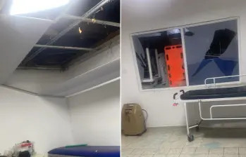 El ESE Centro Uno Hospital San Juan Bautista sufrió graves afectaciones en sus instalaciones tras las explosiones. FOTO: Tomada de redes sociales.