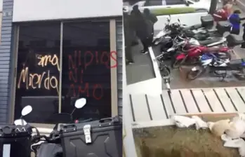 La sede del partido MIRA y la campaña presidencial de Paloma Valencia fueron vandalizadas durante disturbios registrados en Bogotá. FOTO: Partido MIRA.
