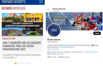 Imagen de la información oficial que publicó Panam Sports en su página web. FOTO PANAM SPORTS