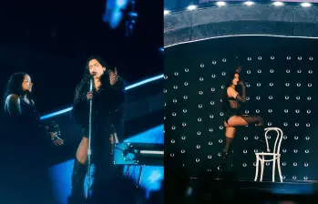Dua Lipa durante su concierto en Bogotá. FOTO: SENCIA BOGOTÁ. 
