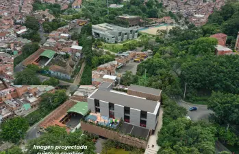 Así quedará la Escuela Municipal San Javier después de su remodelación. IMAGEN: RENDER ALCALDÍA DE MEDELLÍN